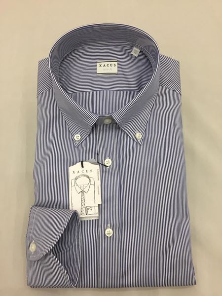 Picture of XACUS  CAMICIA UOMO ART. 11232.003.507 TAILOR FIT RIGHE BLU.